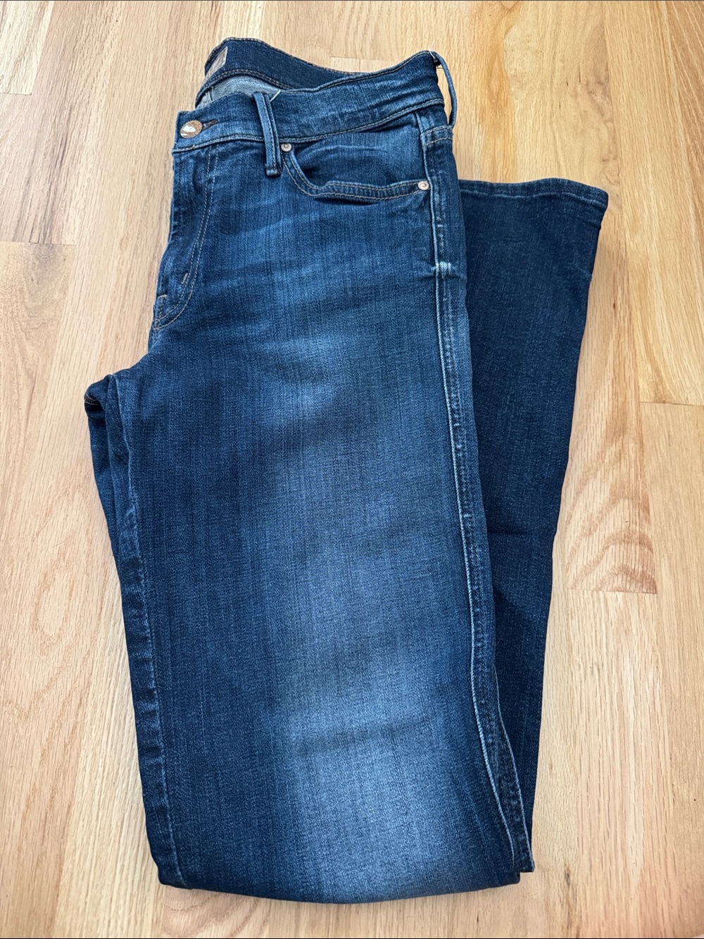 MOTHER Women's Dark Blue Straight Leg Jeans